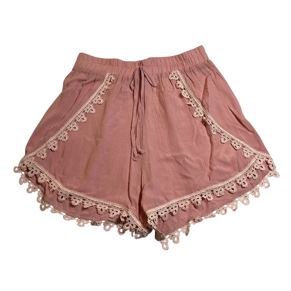 Women's High Rise Pull On Shorts Size XS Boho Coquette Girly Feminine Festival